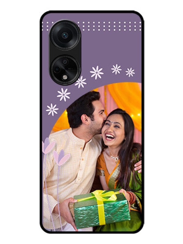 Custom Oppo F23 5G Custom Glass Mobile Case - Lavender flowers design
