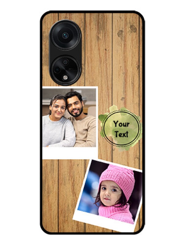 Custom Oppo F23 5G Custom Glass Phone Case - Wooden Texture Design