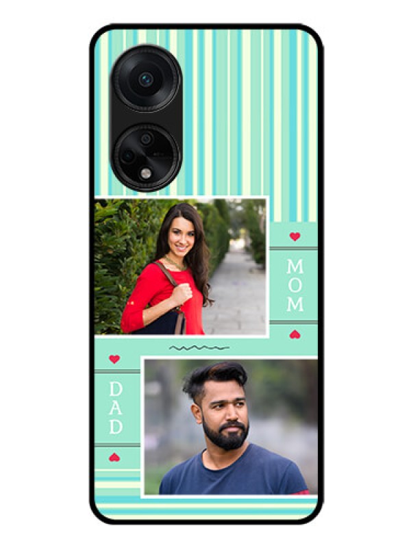 Custom Oppo F23 5G Custom Glass Phone Case - Mom & Dad Pic Design