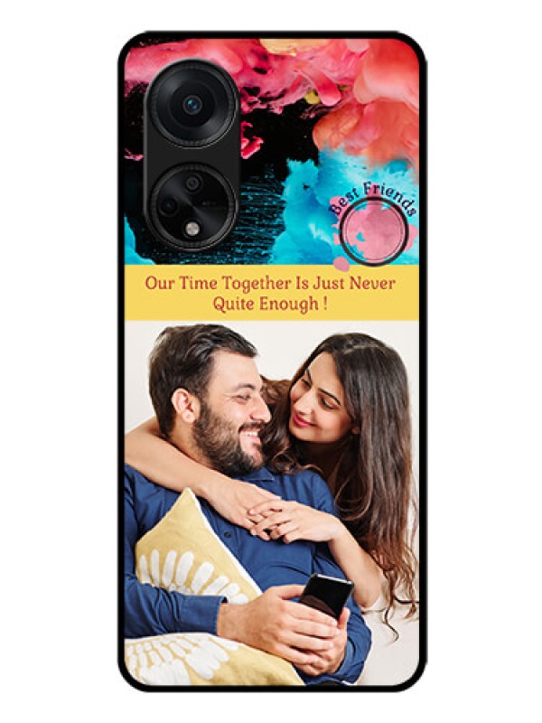 Custom Oppo F23 5G Custom Glass Mobile Case - Quote with Acrylic Painting Design