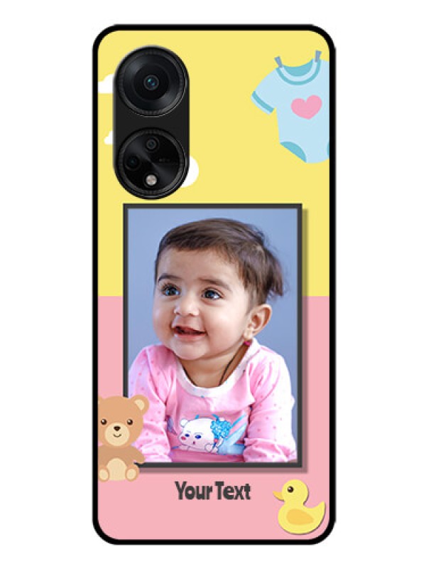 Custom Oppo F23 5G Photo Printing on Glass Case - Kids 2 Color Design