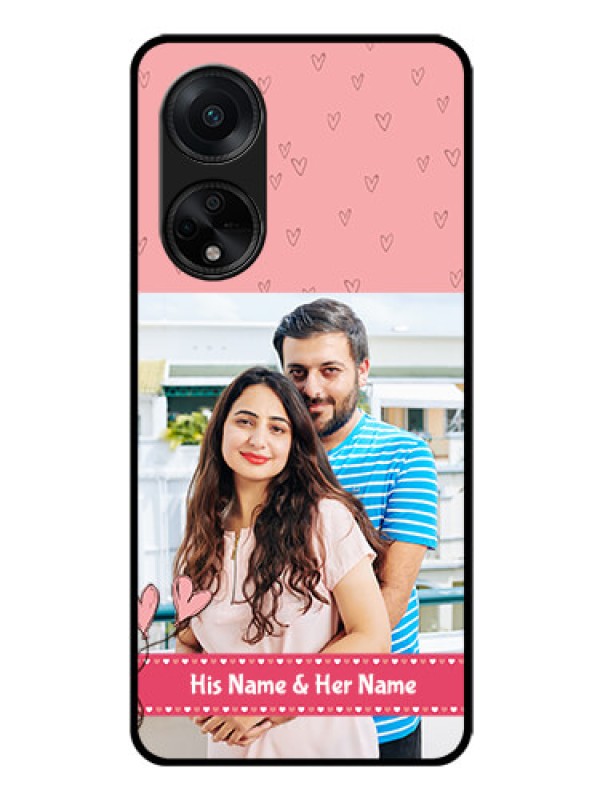 Custom Oppo F23 5G Personalized Glass Phone Case - Love Design Peach Color