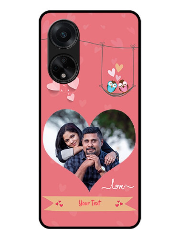 Custom Oppo F23 5G Personalized Glass Phone Case - Peach Color Love Design
