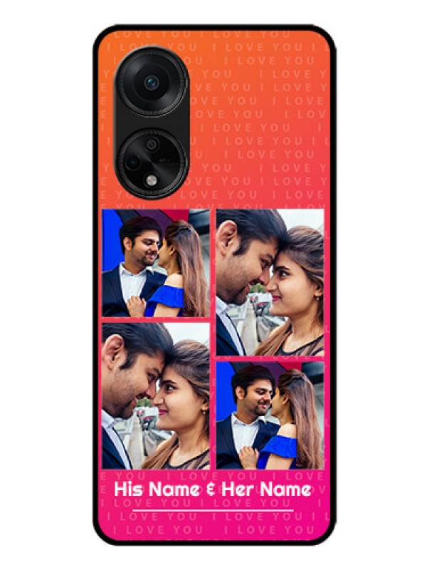 Custom Oppo F23 5G Custom Glass Phone Case - I Love You Pink Design