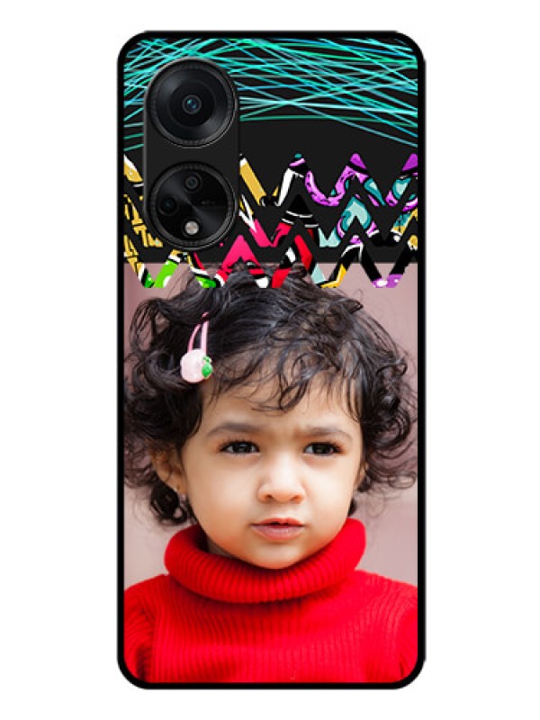 Custom Oppo F23 5G Personalized Glass Phone Case - Neon Abstract Design
