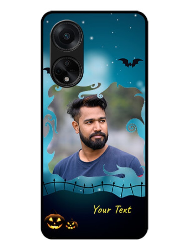 Custom Oppo F23 5G Custom Glass Phone Case - Halloween frame design