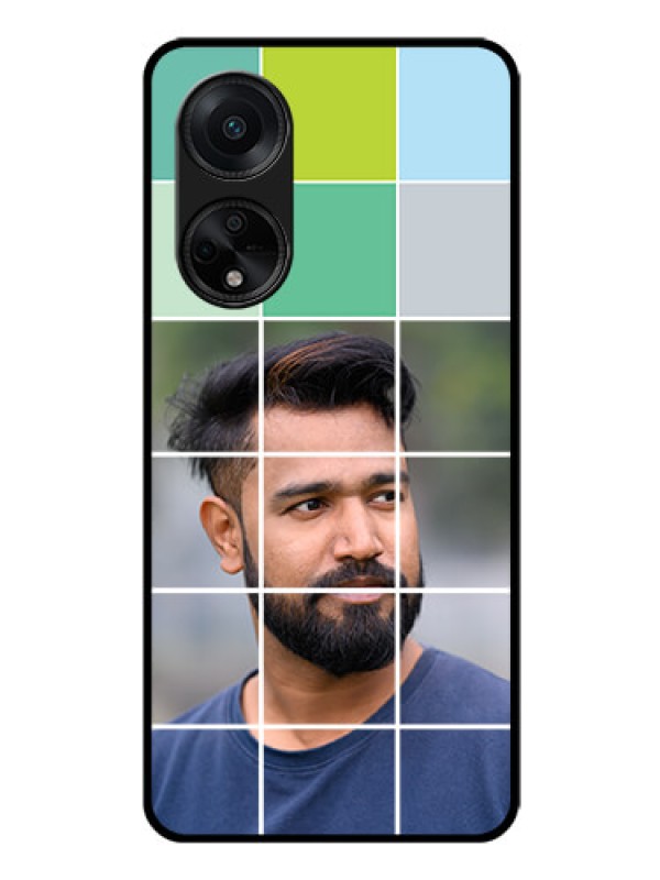 Custom Oppo F23 5G Photo Printing on Glass Case - with white box pattern