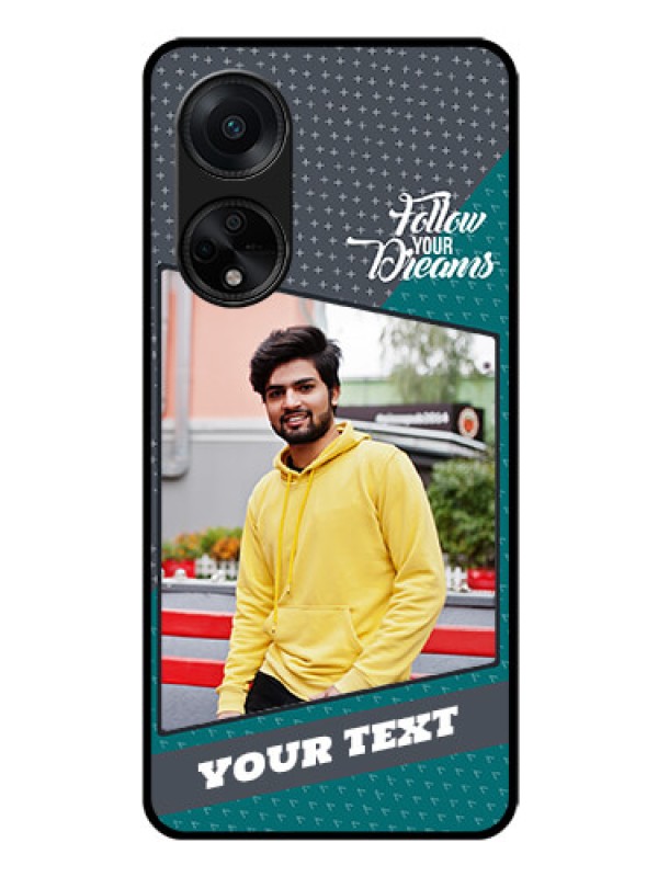 Custom Oppo F23 5G Personalized Glass Phone Case - Background Pattern Design with Quote