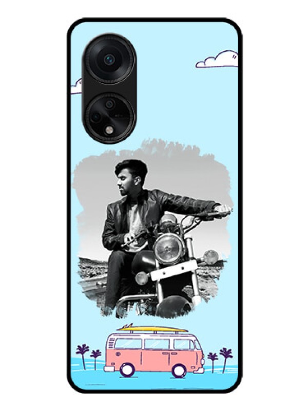 Custom Oppo F23 5G Photo Printing on Glass Case - Travel & Adventure Design