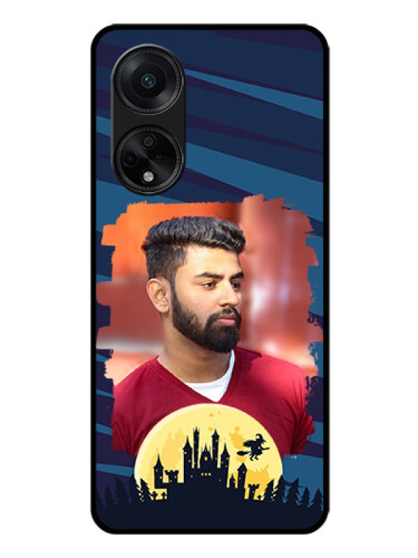 Custom Oppo F23 5G Photo Printing on Glass Case - Halloween Witch Design