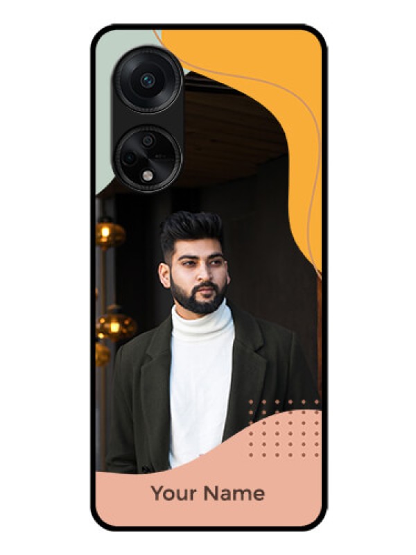 Custom Oppo F23 5G Personalized Glass Phone Case - Tri-coloured overlay design