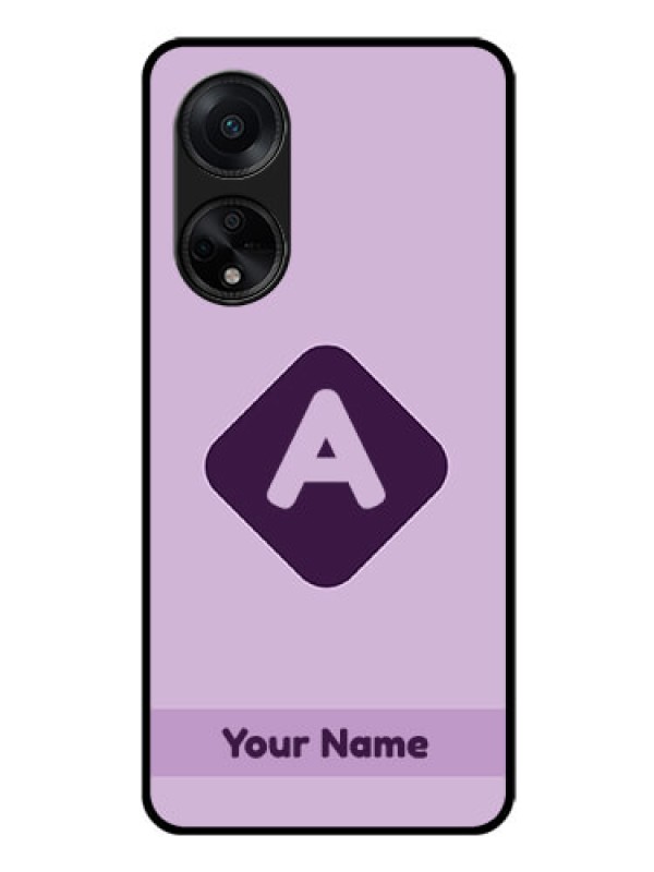 Custom Oppo F23 5G Custom Glass Mobile Case - Custom Letter in curved badge Design