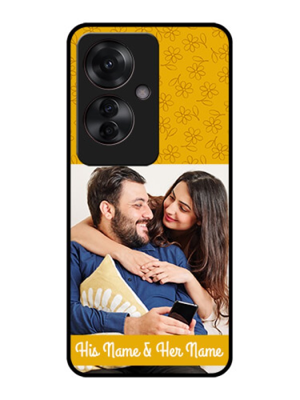 Custom Oppo F25 Pro 5G Custom Glass Phone Case - Yellow Floral Design