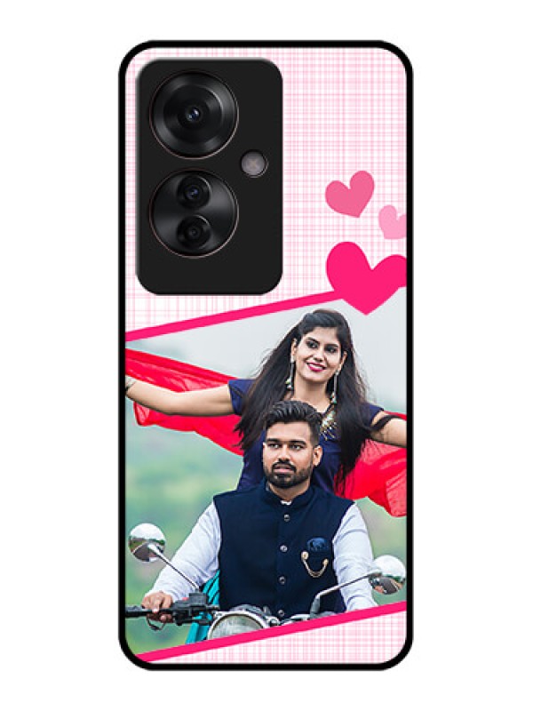 Custom Oppo F25 Pro 5G Custom Glass Phone Case - Love Shape Heart Design