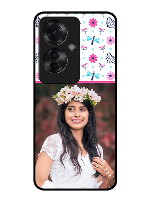 Custom Oppo F25 Pro 5G Custom Glass Phone Case - Colorful Flower Design