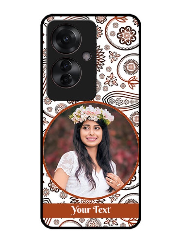 Custom Oppo F25 Pro 5G Custom Glass Phone Case - Abstract Flower Design