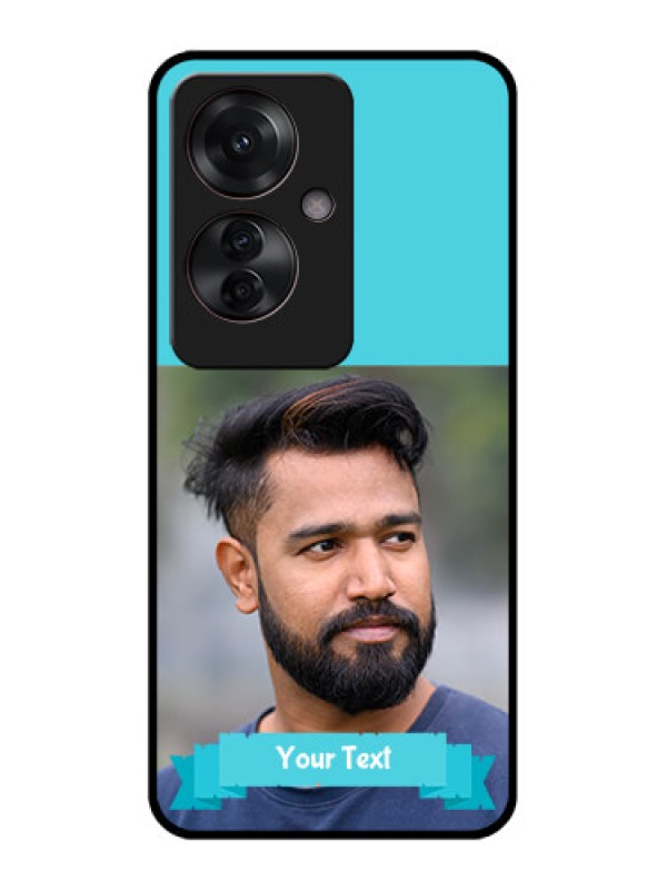 Custom Oppo F25 Pro 5G Custom Glass Phone Case - Blue Color Design