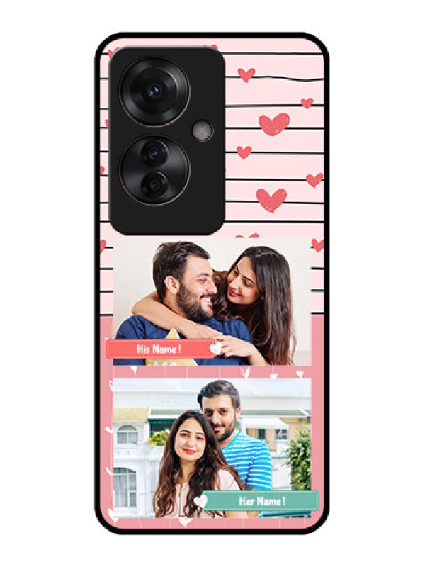 Custom Oppo F25 Pro 5G Custom Glass Phone Case - Photo With Heart Design