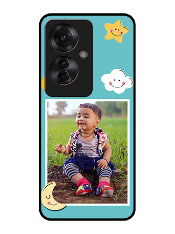 Custom Oppo F25 Pro 5G Custom Glass Phone Case - Smiley Kids Stars Design