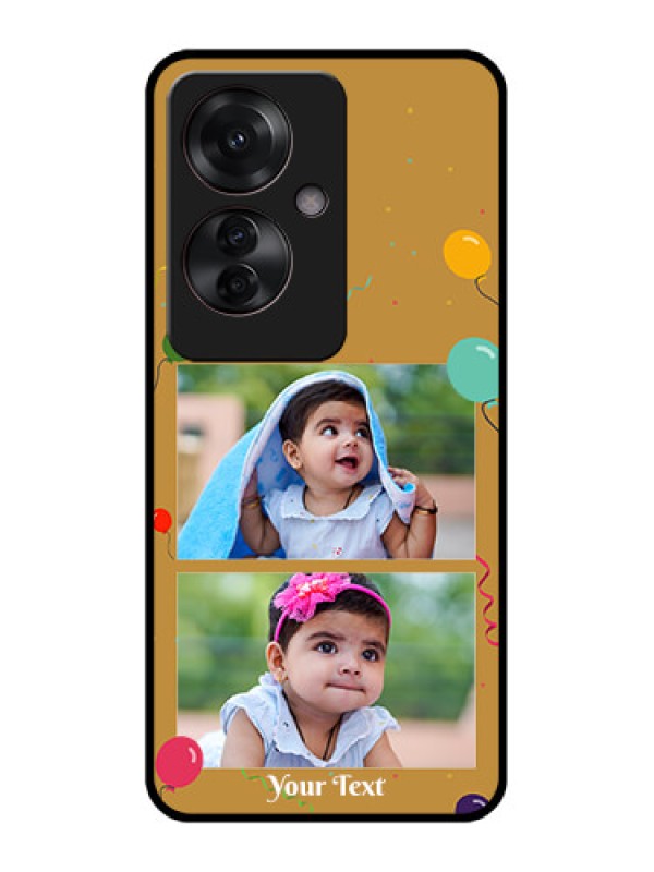 Custom Oppo F25 Pro 5G Custom Glass Phone Case - Image Holder With Birthday Celebrations Design