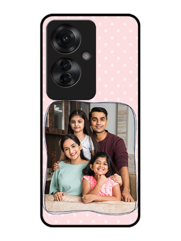 Custom Oppo F25 Pro 5G Custom Glass Phone Case - Family With Dots Design