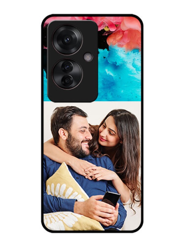 Custom Oppo F25 Pro 5G Custom Glass Phone Case - Quote With Acrylic Painting Design