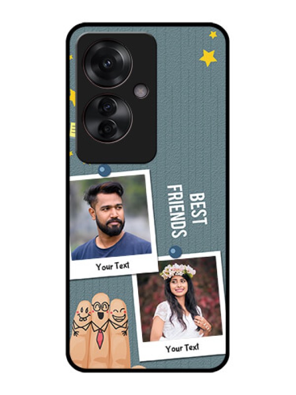 Custom Oppo F25 Pro 5G Custom Glass Phone Case - Sticky Frames And Friendship Design