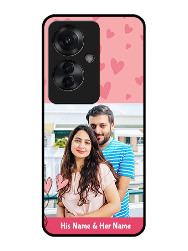 Custom Oppo F25 Pro 5G Custom Glass Phone Case - Love Design Peach Color