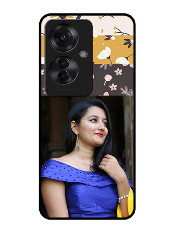 Custom Oppo F25 Pro 5G Custom Glass Phone Case - Stylish Floral Design