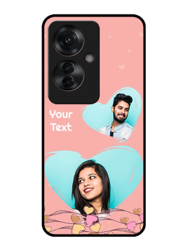 Custom Oppo F25 Pro 5G Custom Glass Phone Case - Love Doodle Design