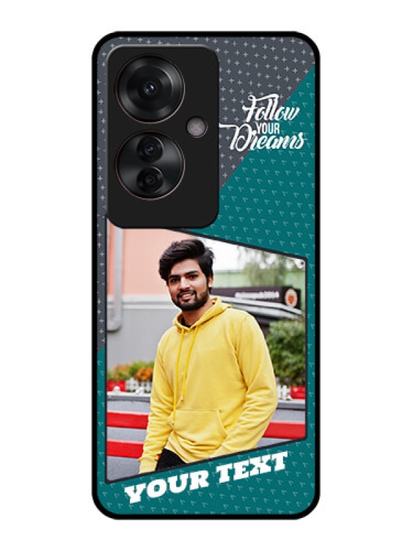 Custom Oppo F25 Pro 5G Custom Glass Phone Case - Background Pattern Design With Quote