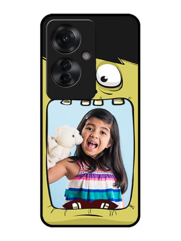 Custom Oppo F25 Pro 5G Custom Glass Phone Case - Cartoon Monster Back Case Design