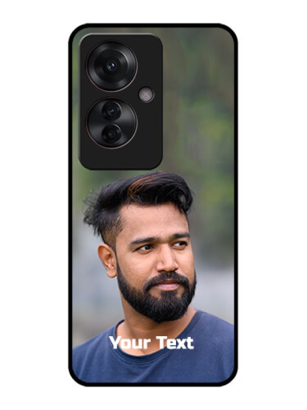 Custom Oppo F25 Pro 5G Custom Glass Phone Case - Photo With Text Design