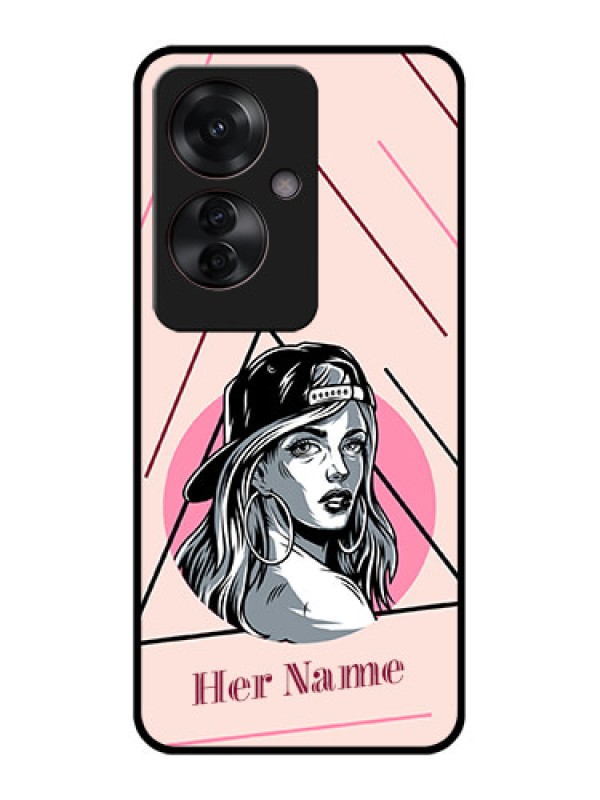 Custom Oppo F25 Pro 5G Custom Glass Phone Case - Rockstar Girl Design