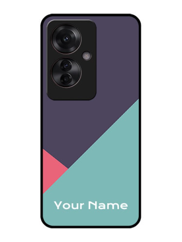Custom Oppo F25 Pro 5G Custom Glass Phone Case - Tri Color Abstract Design