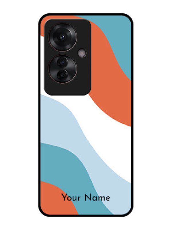 Custom Oppo F25 Pro 5G Custom Glass Phone Case - Coloured Waves Design
