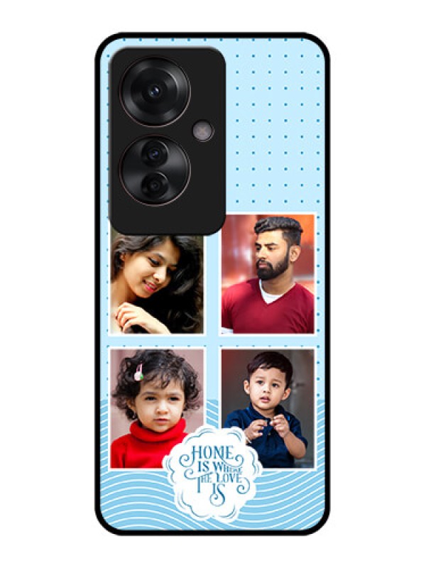 Custom Oppo F25 Pro 5G Custom Glass Phone Case - Cute Love Quote With 4 Pic Upload Design
