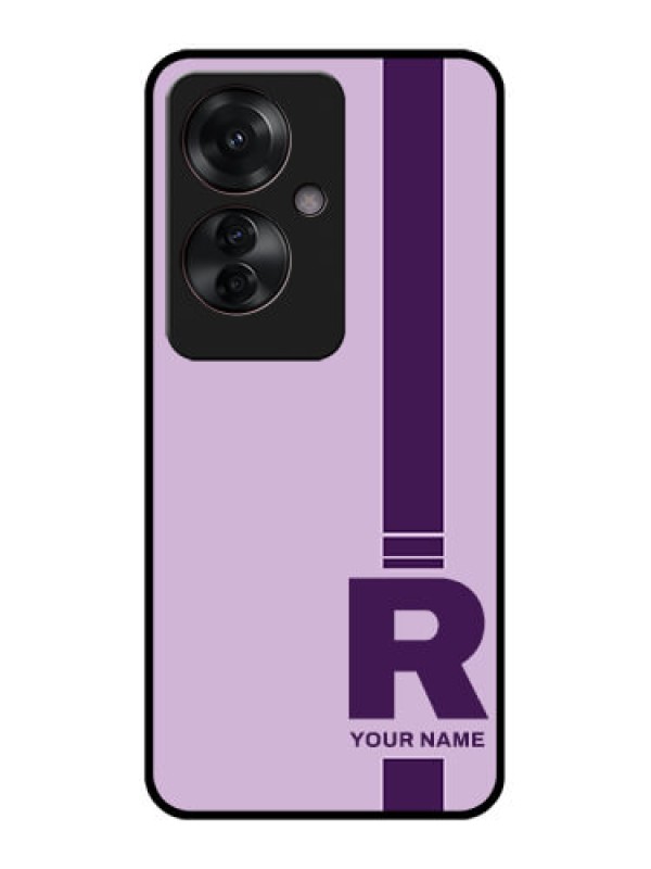 Custom Oppo F25 Pro 5G Custom Glass Phone Case - Simple Dual Tone Stripe With Name Design
