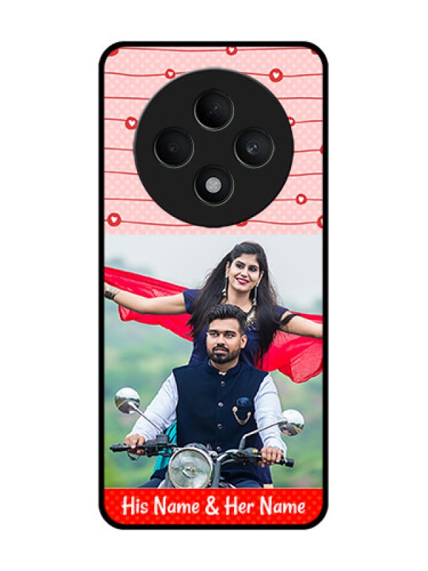 Custom Oppo F27 5G Custom Glass Phone CaseRed Pattern Case Design