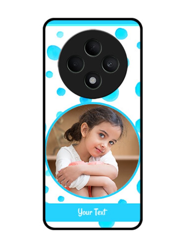 Custom Oppo F27 5G Custom Glass Phone CaseBlue Bubbles Pattern Design