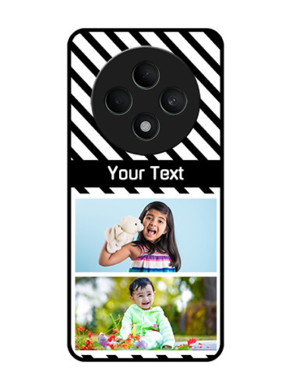 Custom Oppo F27 5G Custom Glass Phone CaseBlack And White Stripes Design