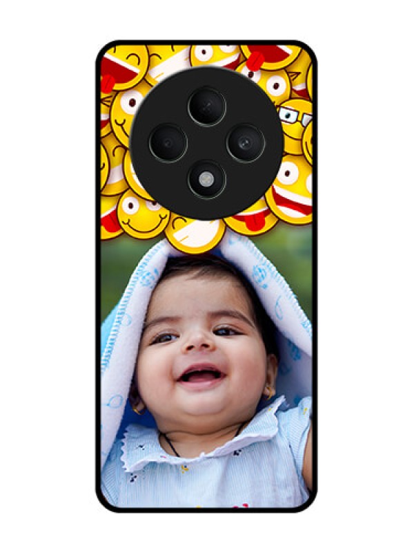 Custom Oppo F27 5G Custom Glass Phone CaseWith Smiley Emoji Design