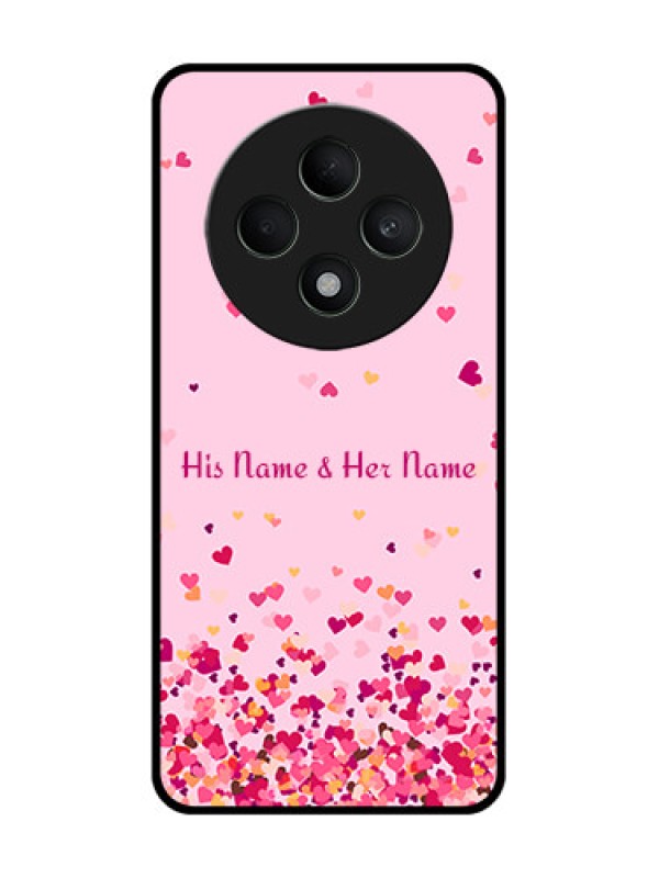 Custom Oppo F27 5G Custom Glass Phone CaseFloating Hearts Design