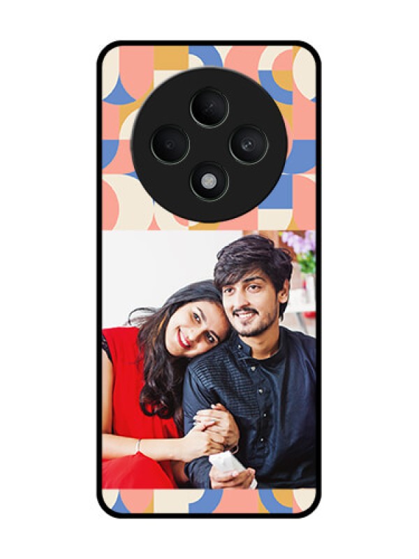 Custom Oppo F27 5G Custom Glass Phone CaseSemi - Circle Maze Pattern Design