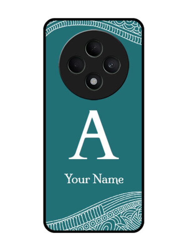 Custom Oppo F27 5G Custom Glass Phone CaseLine Art Pattern With Custom Name Design