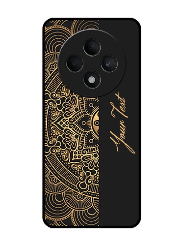 Custom Oppo F27 5G Custom Glass Phone CaseMandala Art With Custom Text Design