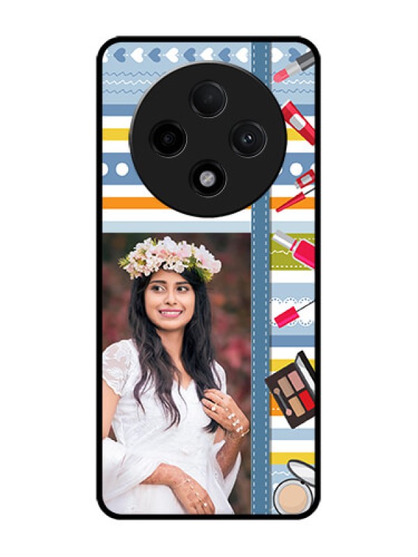 Custom Oppo F27 Pro Plus 5G Custom Glass Phone CaseMakeup Icons Design