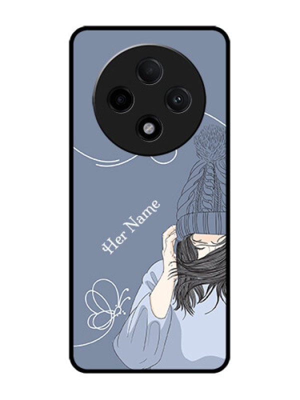Custom Oppo F27 Pro Plus 5G Custom Glass Phone CaseGirl In Winter Outfit Design