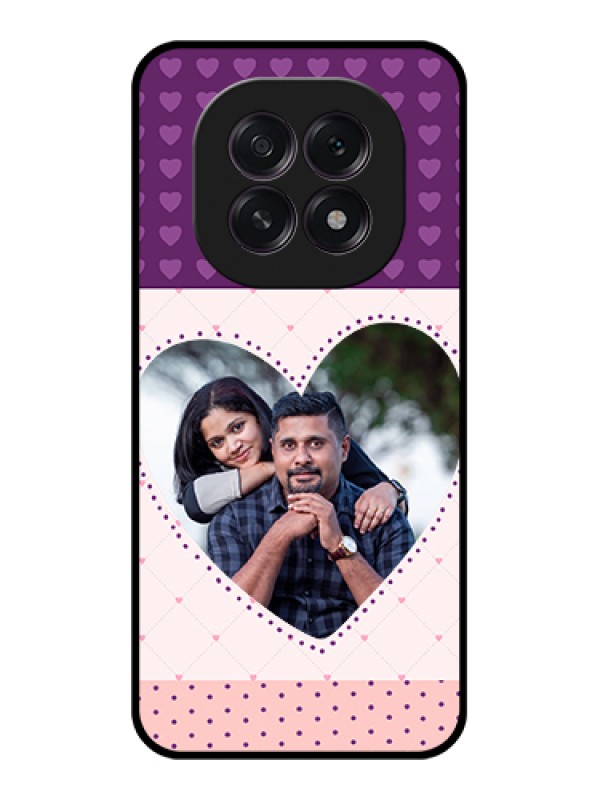 Custom Oppo F29 5G Custom Glass Phone Case - Violet Love Dots Design