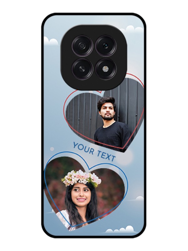 Custom Oppo F29 5G Custom Glass Phone Case - Blue Color Couple Design